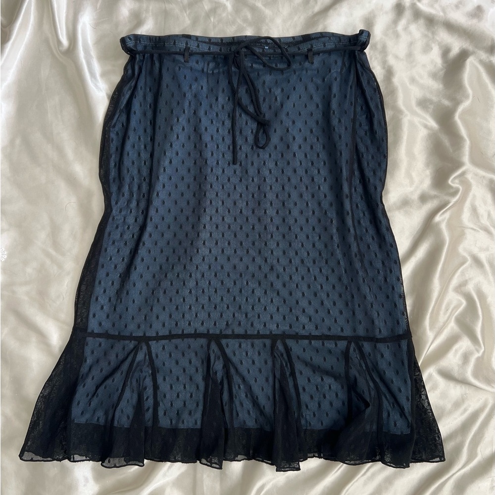 Express Black and Blue Patterned Skirt